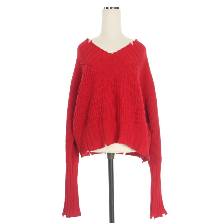 楽天市場】【中古】エムエスジーエム MSGM ダメージ加工 Vネックニット 