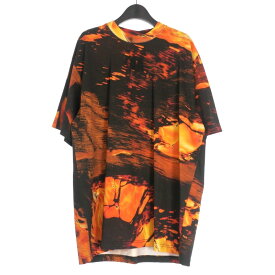 【中古】未使用品 フォーティーフォーレーベルグループ 44 LABEL GROUP Magma tee グラフィックTシャツ カットソー 半袖 L ブラック/オレンジ B0030232 FA141 国内正規 メンズ 【ベクトル 古着】 250316