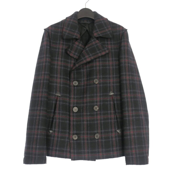 楽天市場】【中古】ランバン LANVIN チェック柄 Pコート ピーコート 