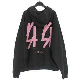 【中古】未使用品 フォーティーフォーレーベルグループ 44 LABEL GROUP バックプリントパーカー フーディ 長袖 S ブラック/ピンク B0030081 国内正規 メンズ 【ベクトル 古着】 250722