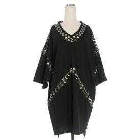 【中古】イクミ IKUMI 20SS PIERCED LONG T オーバーサイズ ショートスリーブTシャツ カットソー 半袖 ブラック 黒 メンズ レディース 【ベクトル 古着】 251019