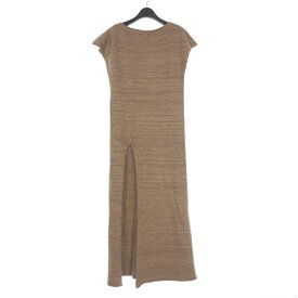 【中古】フミカ ウチダ FUMIKA_UCHIDA カシミヤウール サイドスリット ニットロングワンピース ドレスワンピース ドレス ノースリーブ 36 ブラウン 茶 FU-C-027 レディース 【ベクトル 古着】 251111