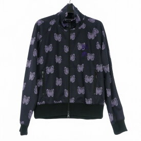 【中古】未使用品 ニードルス ニードルズ Needles x Kae Tanaka H.D.Track jacket - Poly Jacquard 総柄トラックジャケット ジャージ 2 ブラック/パープル 黒/紫 QV424 メンズ 【ベクトル 古着】 260205