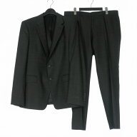 【中古】プラダ PRADA セットアップ スーツ 上下 52R ブラック/ダークグレー UAF369 国内正規 メンズ 【…