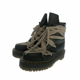 【中古】リックオウエンス Rick Owens × ドクターマーチン Dr. Martens 1460 QUAD SOLE MEGALACE BOOT 1460 クアッドソール メガレースブーツ 靴 UK6 ブラック 黒 DW02E68128001 国内正規 メンズ 【ベクトル 古着】 260912