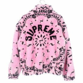 【中古】シュプリーム SUPREME 21SS Bandana Faux Fur Bomber Jacket バンダナ柄 ファー ボンバージャケット L ピンク メンズ 【ベクトル 古着】 231103