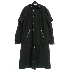 【中古】未使用品 フォーティーフォーレーベルグループ 44 LABEL GROUP デタッチャブル フーデッド ロングコート ジャケット リバーシブル 46 黒 ブラック 61101 メンズ 【ベクトル 古着】 241102