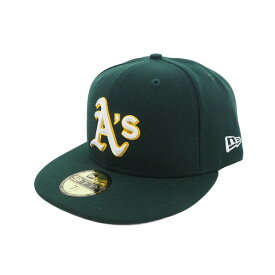 【中古】ニューエラ NEW ERA 59FIFTY MLB オークランド アスレチックス キャップ 帽子 7 2/1 グリーン 緑 メンズ 【ベクトル 古着】 240322