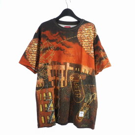 【中古】シュプリーム SUPREME 19FW Martin Wong Ridge Street SS Top MultIcolor Tee マーティン・ウォン ショートスリーブ 総柄 Tシャツ 転写 半袖 クルーネック L マルチカラー メンズ 【ベクトル 古着】 240406