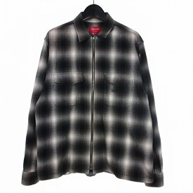【中古】シュプリーム SUPREME 22AW Shadow Plaid Flannel Zip Up Shirt ジップ オンブレチェック ネルシャツ 長袖 S ブラック 黒 メンズ 【ベクトル 古着】 260208