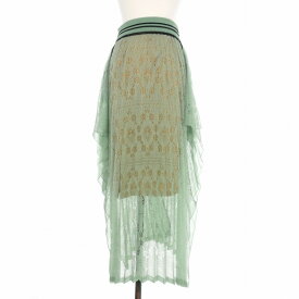 【中古】マメクロゴウチ Mame Kurogouchi 20SS Wrapping Knit Skirt ニット スカート ロング 2 緑 グリーン MM20SS-KN038 レディース 【ベクトル 古着】 231001