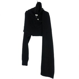 【中古】未使用品 ドリスヴァンノッテン DRIES VAN NOTEN 24AW Funnel Neck Scarf ファンネルネック マフラー アシンメトリー 黒 ブラック 242-021248-9719 メンズ 【ベクトル 古着】 241028