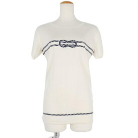 【中古】グッチ GUCCI ロープデザイン ニット Tシャツ L 白 ホワイト レディース 【ベクトル 古着】 250502