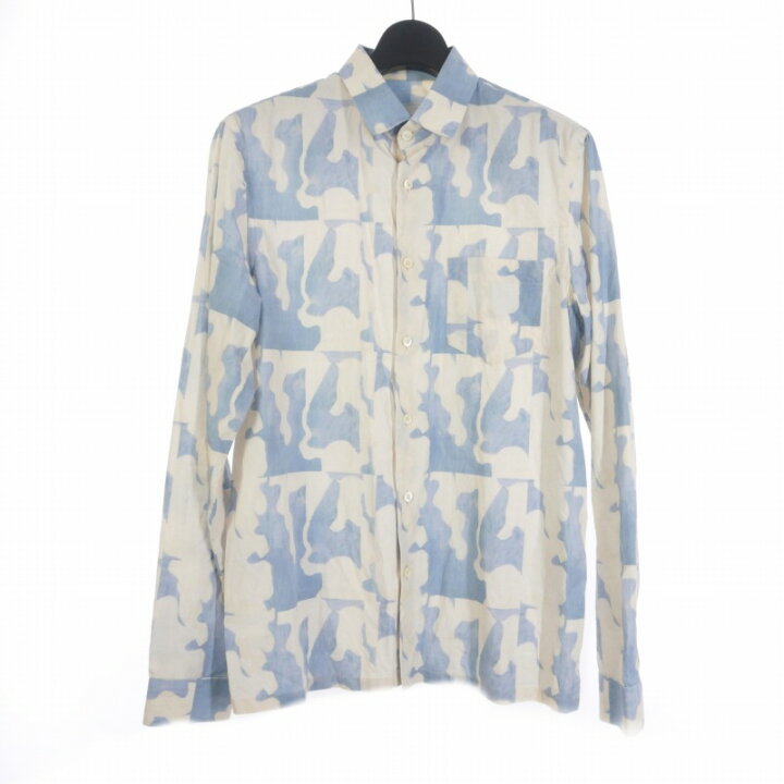 楽天市場】【中古】プラダ PRADA 総柄 シャツ 長袖 39 M ブルー 
