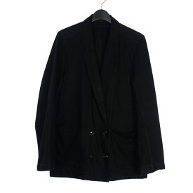 【中古】ルメール LEMAIRE デニム コットン ダブルジャケット ガーメントダイ加工 36 ブラック 黒 W202 JA224 LO017 メンズ 【ベクトル 古着】 250928