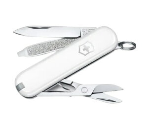 VICTORINOX(ビクトリノックス)万能ナイフ 十徳ナイフ クラシックSD カラーズ 0.6223.7G キャンプ アウトドア 折り畳みナイフ  ホワイト ミニ58mm   メール便にてお届け手配