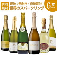 【送料無料】 キリッと辛口！いま注目のスパークリング ワインセット 6本 [ ワイン 飲み比べ スパークリ…