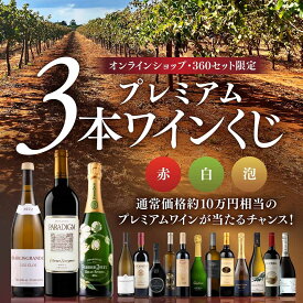 【 特賞は合計10万円相当! 】プレミアム3本 ワインくじ 赤白泡 送料無料 [ ワイン ワインセット アソート 福箱 福袋 おたのしみ くじ 飲み比べ 蔵元直送 赤ワイン 白ワイン スパークリング スパークリングワイン 人気 ] ワイン専門店 ヴィノスやまざき 直輸入 コスパ