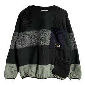 ROKX ロックス CREW SWEATER by COSEALS Material Reuse クルー セーター by コサエルズ マテリアル リユース 21RX-K6012 メンズ レディース フリース ボア 素材 部屋着 パジャマ スウェット トレーナー 型 アウター もこもこ ビッグ オーバー シルエット サイズ