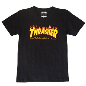 THRASHER スラッシャー KIDS FLAME LOGO TEE キッズ フレイムロゴ 半袖 Tシャツ th91130kids tee YOUTH 子ども ユース ジュニア ボーイズ ガールズ フレーム 定番 ロゴ スケートボード ストリート スケボー SKATE SK8 カジュアル