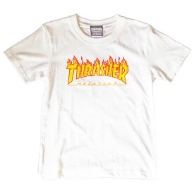 THRASHER スラッシャー KIDS FLAME LOGO TEE キッズ フレイムロゴ 半袖 Tシャツ th91130kids tee YOUTH 子ども ユース ジュニア ボーイズ ガールズ フレーム 定番 ロゴ スケートボード ストリート スケボー SKATE SK8 カジュアル