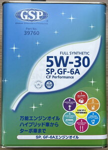 GSP �W�[�G�X�s�[�ȔR��G���W���I�C��FULL SYNTHETIC OIL5W-30 SP/GF-6A 4L �i�� 39760