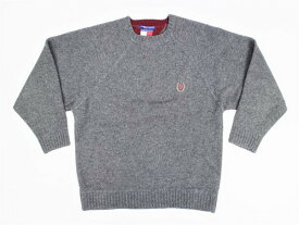 TOMMY HILFIGER■ワンポイントウールニット グレー/L トミーヒルフィガー