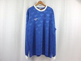 90'S USA製 Reebok performance soccer リーボック 長袖Tシャツ(L)ブルー サッカーシャツ ロンT