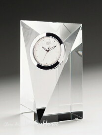 名入れ彫刻　名入れ時計グラスワークスナルミ　GLASS WORKS NARUMI(鳴海製陶)　プリズム　クロック（M）卓上時計 置時計 デスククロック