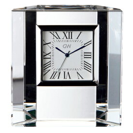 名入れ彫刻　名入れ時計グラスワークスナルミ　GLASS WORKS NARUMI(鳴海製陶)　ピアッツァ デスククロック クリア 7.5cm卓上時計 置時計 デスククロック