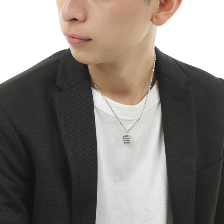 楽天市場 ファッション誌掲載 Vj ブイジェイ 18金 ネックレス 18k ホワイトゴールド メンズ ダブル クラッシュ ダイヤモンド アーリヤ ペンダント 2 1mm ダブル ロロ チェーンセット K18 Id ドッグタグ イタリア ジュエリー アメリカ ブランド テーパー バゲット