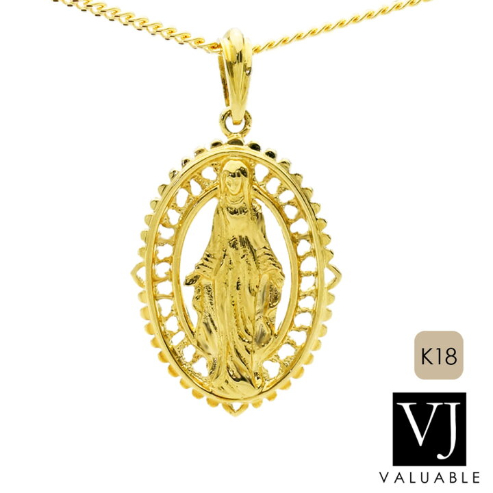 楽天市場】18金 ネックレス 18k メンズ レディース デザイン マリア  