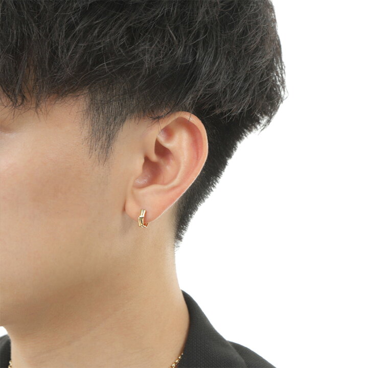 楽天市場】18金 ピアス 18k メンズ レディース フープ イエロー 
