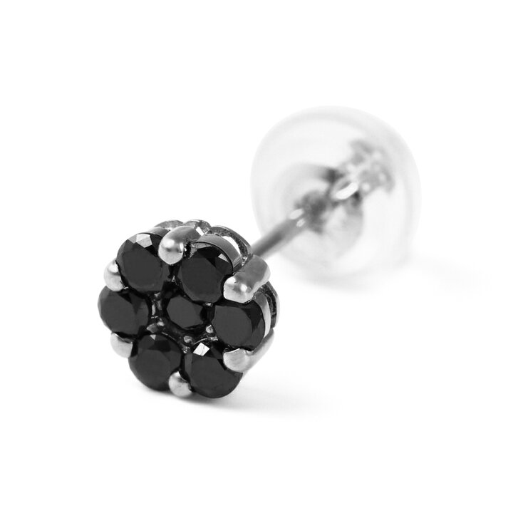 楽天市場】18金 ブラック ダイヤモンド ピアス メンズ 18k ホワイト 