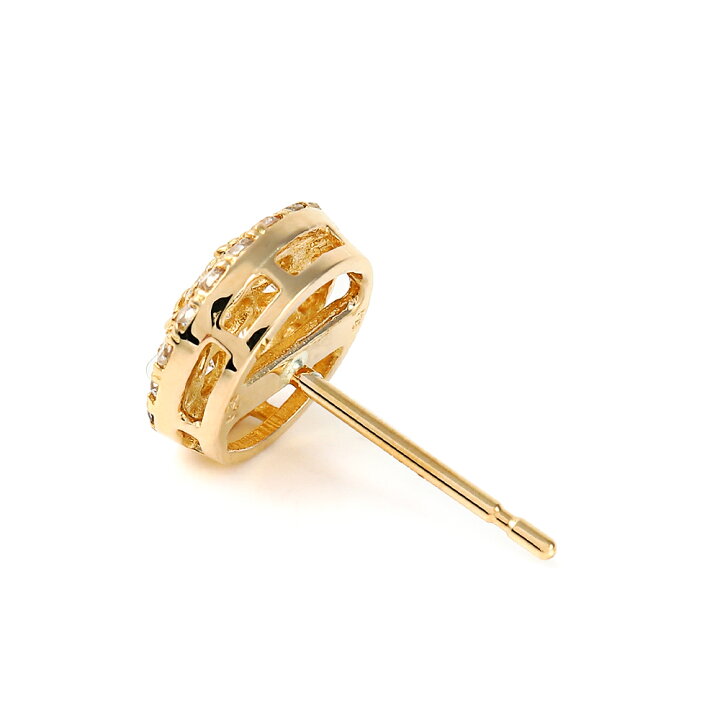 楽天市場】18金 ダイヤモンド メンズ ピアス 18k イエローゴールド 