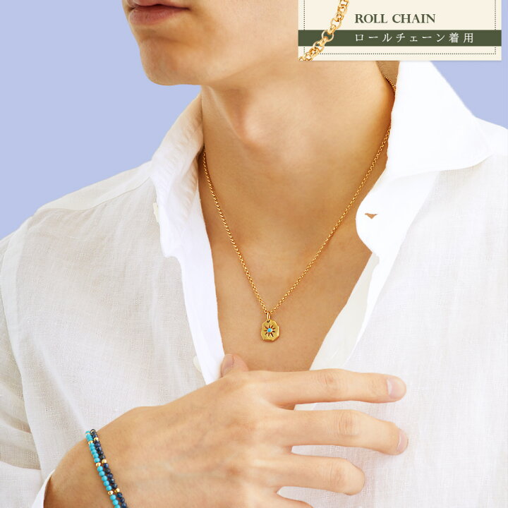 楽天市場】18金 ネックレス メンズ 18k イエローゴールド 「 Stone 