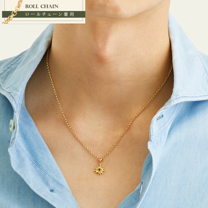 楽天市場】18金 メンズ ネックレス 18K イエローゴールド 「 The SUN 
