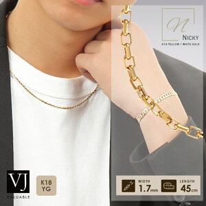 18 Y lbNX 18k CG[S[h u 8 Jbg Nicky `F[ v 1.7mm  45cm [ k18 Vv   AYL  n[th 약 uh [ uh AJ C^