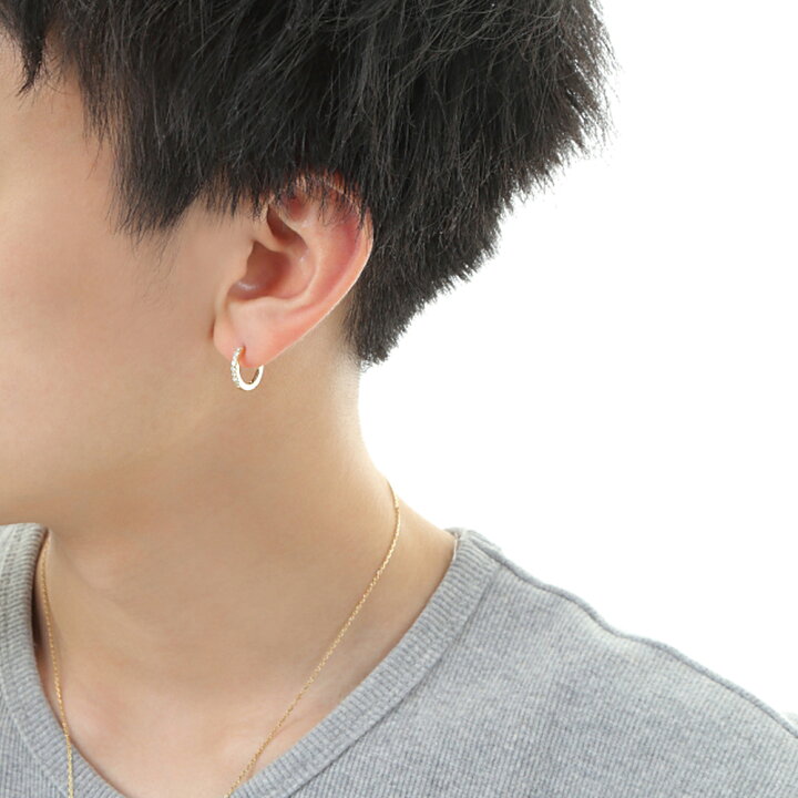 楽天市場】18金 ピアス 18k メンズ レディース フープ イエロー 