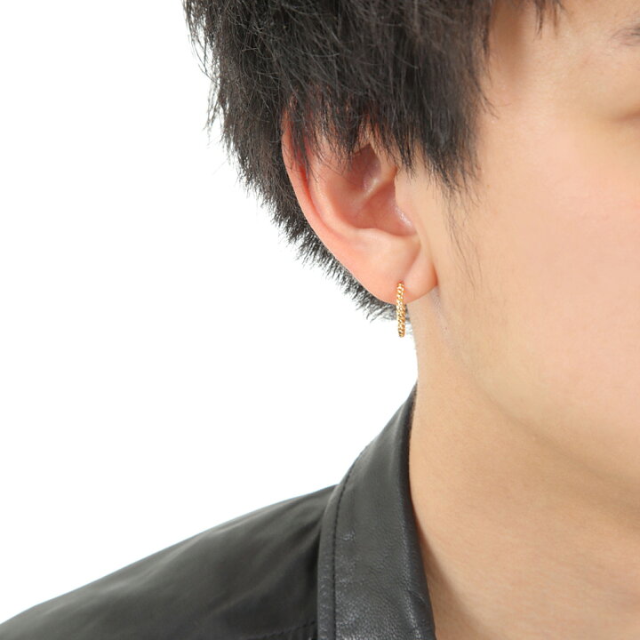 楽天市場】18金 ピアス 18k メンズ レディース フープ イエロー 