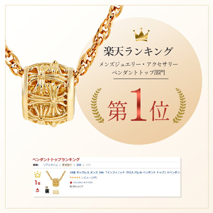 楽天市場】＼ 楽天ランキング1位 ／ 18金 ペンダントトップ ネックレス 