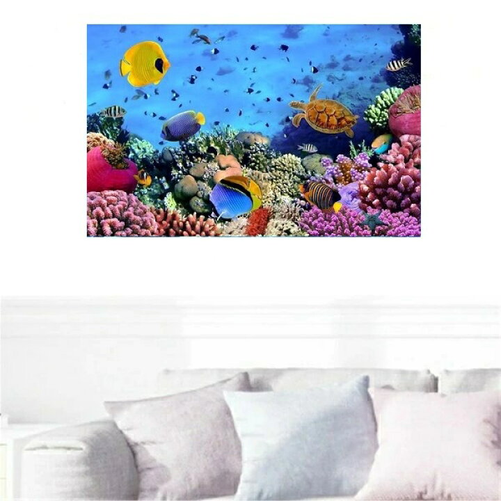 楽天市場 ウォールステッカー 海 魚 ビーチ 南国 おしゃれ 夏 海底 海の中 壁紙 トイレ キッチン ハワイ 風景 インテリア 床 ブルー ウミガメ 海亀 綺麗な海 リゾート海中 珊瑚 サーフ 西海岸 サンゴ礁 Diy 貝殻 トロピカル 砂浜 海岸 浜辺 景色