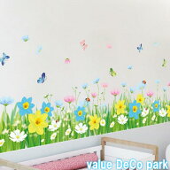 ウォールステッカー 花 北欧 おしゃれ コスモス フラワー トイレ 植物 木 蝶 かわいらしい ステッカー カ…