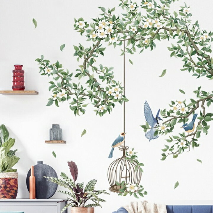 【96%OFF!】 ウォールステッカー 鳥 カゴ 植物 大きい オシャレ シール その他 【96%OFF!】 ウォールステッカー 鳥 カゴ 植物 大きい オシャレ シール その他