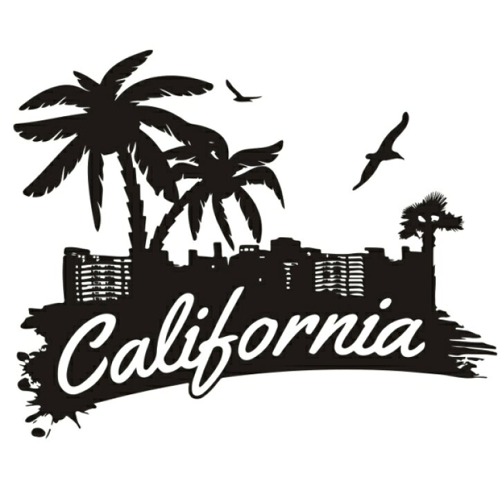 楽天市場 ウォールステッカー モノトーン おしゃれ 海 南国 カフェ モダン 転写 ビーチ ヤシの木 英字 トイレ サーフ 西海岸 カリフォルニア 風景 景色 背景 かわいい 黒 壁紙 夏 カモメ 窓 アメリカン 玄関 階段 サーファー ハワイ トロピカル リゾート 店舗