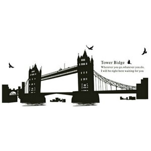 ウォールステッカー 写真 かっこいい 風景 夜景 景色 はがせる 街並み モノトーン モノクロ 黒 橋 窓 おしゃれ 寝室 リビング トイレ アメリカン ヨーロピアン 壁紙 ポスター カフェ シール