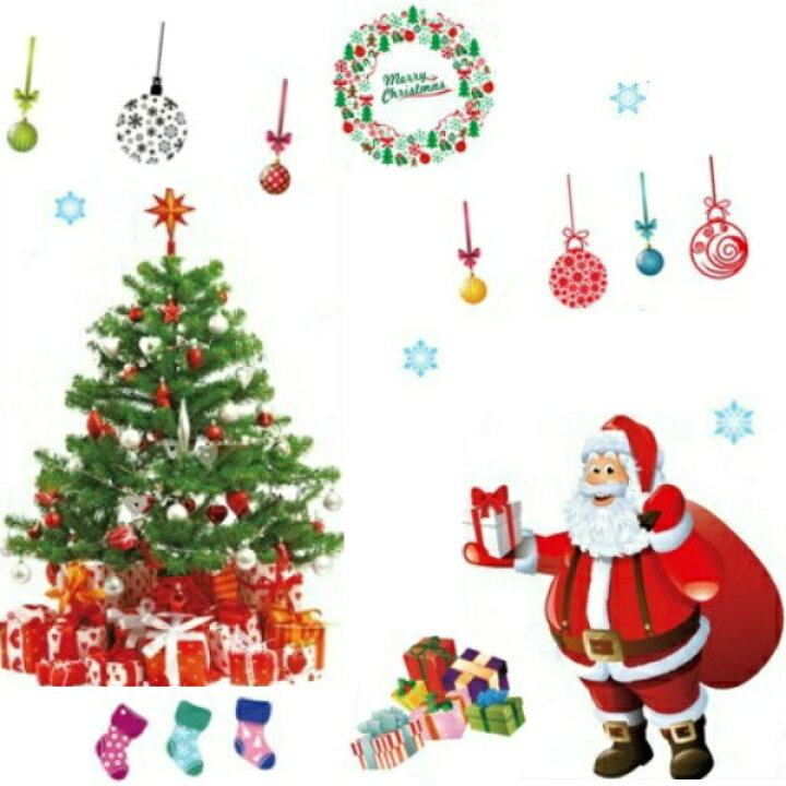 楽天市場 ウォールステッカー クリスマス サンタ クリスマスツリー サンタクロース 北欧 ウィンドウ 壁 飾り トナカイ 大 ガラス 星 雪 冬 ウォールシール 特大 壁紙 雪だるま 雪ダルマ Christmas ステッカー 木 雪の結晶 赤 緑 鹿 壁シール オーナメント 煙突 窓 かわいい