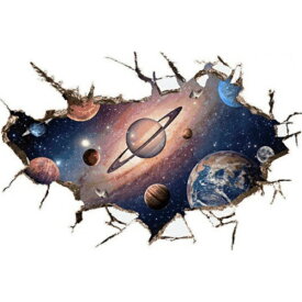 ウォールステッカー 宇宙 惑星 天体 壁穴 子供部屋 子供 窓 風景 シール 子ども 青 茶色 ブラウン 大きい お風呂 星 レンガ 穴 インテリア シール はがせる キッチン トイレ 洗面所 階段 玄関 賃貸 ユニーク おもしろ 景色 天井 壁 だまし絵 ロマン のぞき 覗き 特大 大判