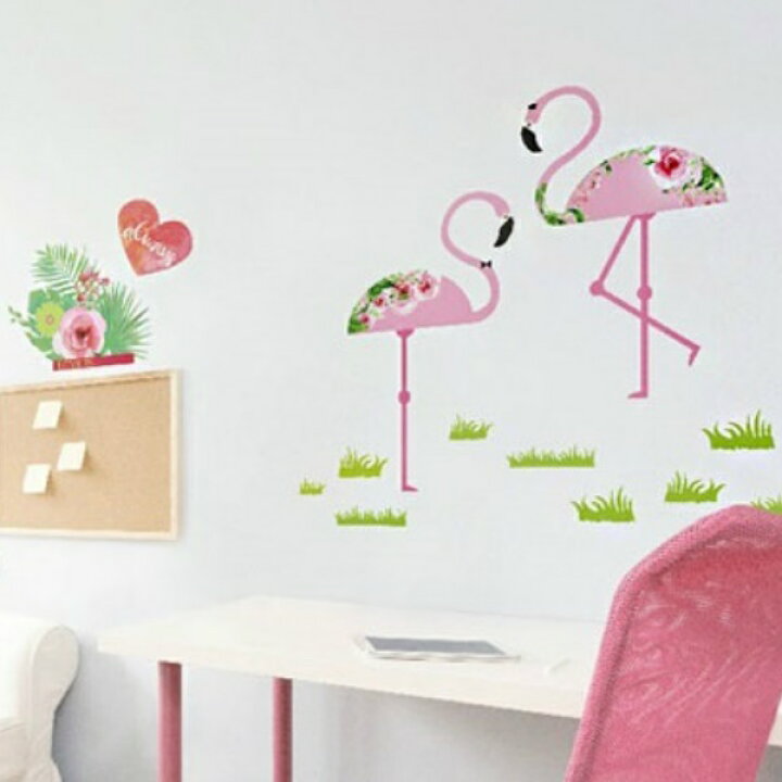 ウォールステッカー 動物 おしゃれ 鳥 花 子供部屋 フラミンゴ 英字 ハイビスカス かっこいい カフェ シール 壁紙 窓 かわいい レトロ 西海岸 サーフ アニマル 動物園 男前 癒し系 浴室 インテリア Diy女子 迫力 簡単 廊下 ピンク 店舗 ハワイアン リビング