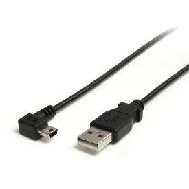 スターテック　USBケーブル／A　−　Mini−B／91cm／USB　2．0／右L型／オス・オス／BK 1袋